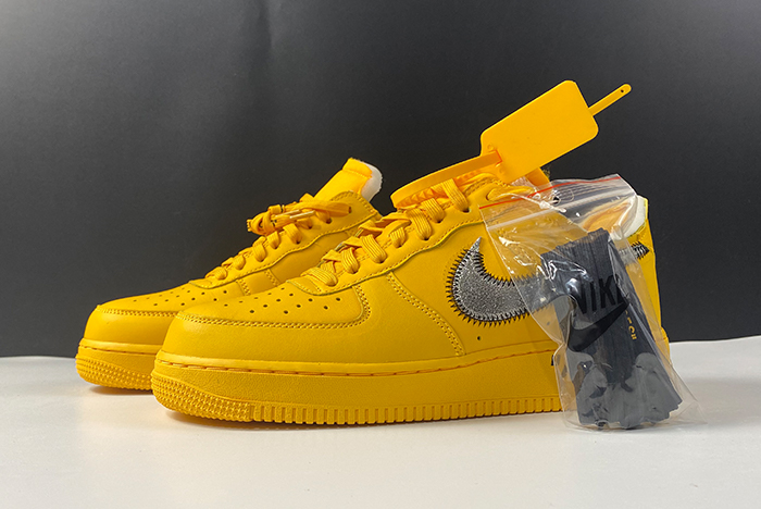Nike Air Force 1 Low OFF-WHITE University Gold Metallic Silver - DD1876-700