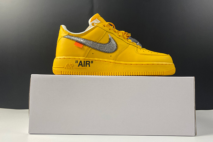 Nike Air Force 1 Low OFF-WHITE University Gold Metallic Silver - DD1876-700