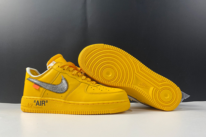 Nike Air Force 1 Low OFF-WHITE University Gold Metallic Silver - DD1876-700