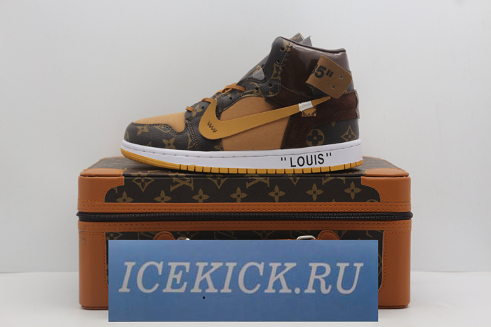 l**is V*t*n x off-white x air jordan 1 customs mens aq0818-202