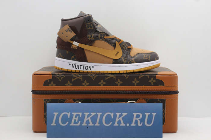l**is V*t*n x off-white x air jordan 1 customs mens aq0818-202