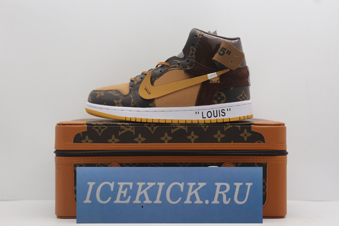 l**is V*t*n x off-white x air jordan 1 customs mens aq0818-202