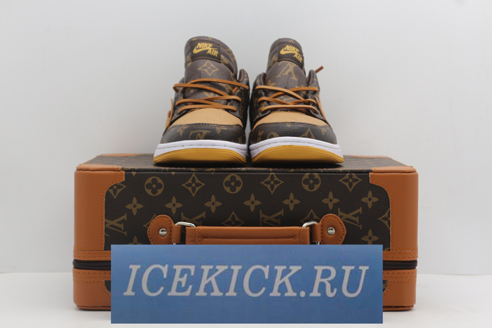 l**is V*t*n x off-white x air jordan 1 customs low-top - 554724-555