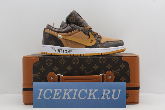 l**is V*t*n x off-white x air jordan 1 customs low-top - 554724-555