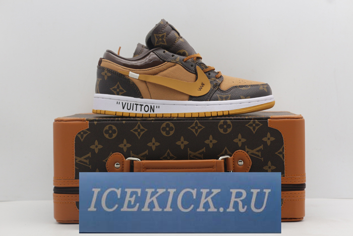 l**is V*t*n x off-white x air jordan 1 customs low-top - 554724-555