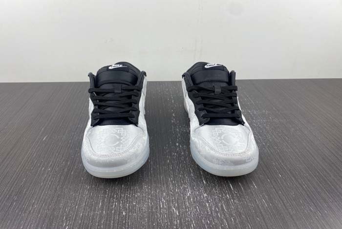 CLOT x fragment x Nike Dunk Low Colorway: White/Black  FN0315-110