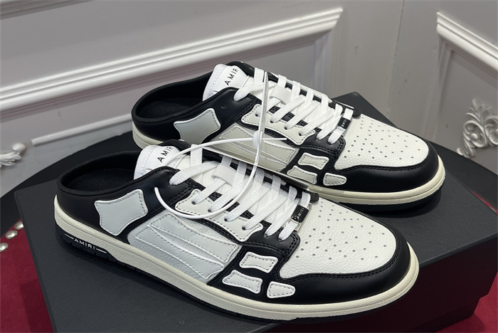 AMR  -AB016 Skeleton Low-Skel top Sneakers White black(to be customized 5-7 days)