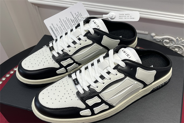 AMR  -AB016 Skeleton Low-Skel top Sneakers White black(to be customized 5-7 days)