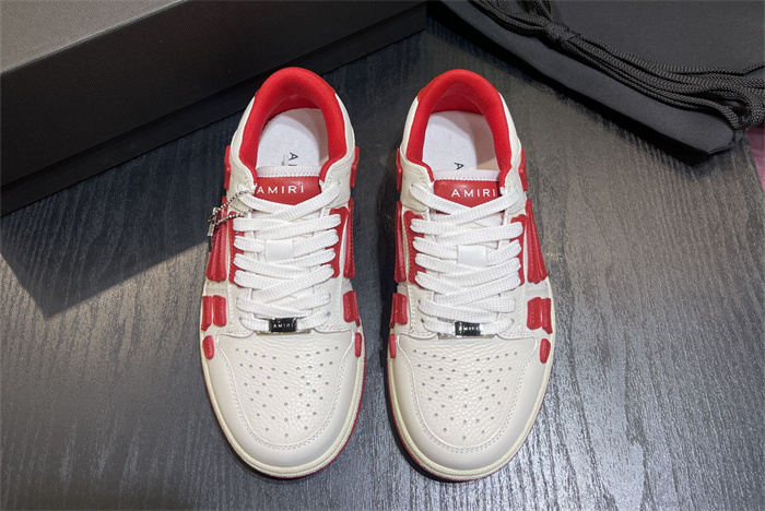 AMR- AB018 Skeleton Low-Skel top Sneakers White red(to be customized 5-7 days)
