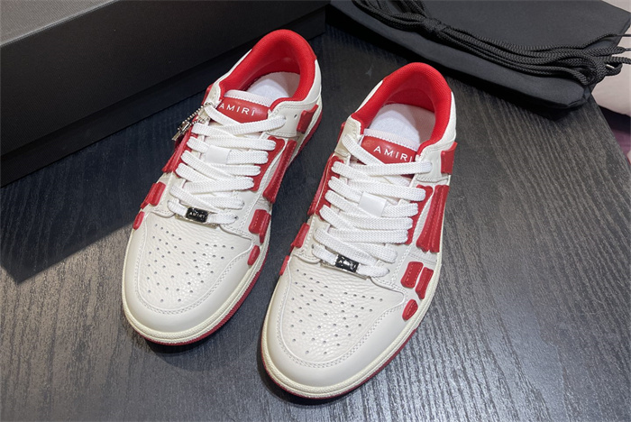 AMR- AB018 Skeleton Low-Skel top Sneakers White red(to be customized 5-7 days)