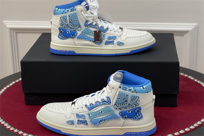 AMR  - AB038 Skel- top Hi White Blue (to be customized 5-7 days)