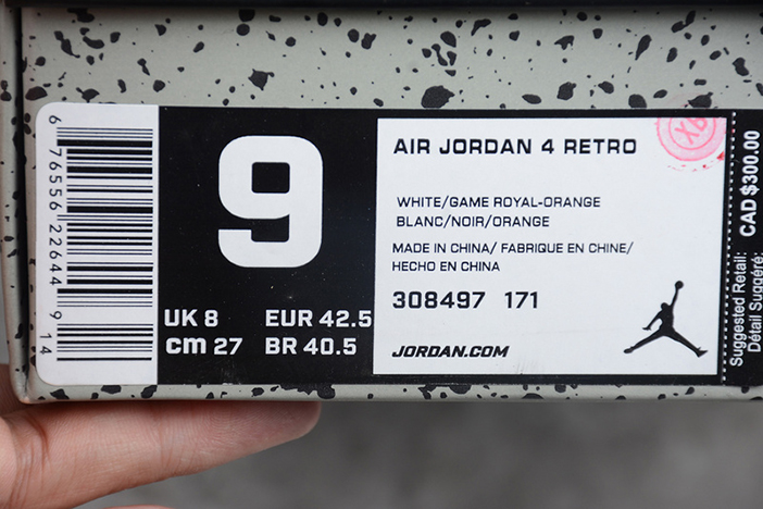 Air Jordan 4 White/Bright Crimson-Royal Blue 308497-171