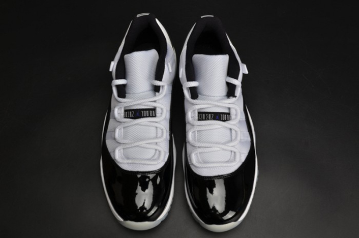 AIR JORDAN 11 RETRO LOW "CONCORD" BLACK/ WHITE  mens 528895-153