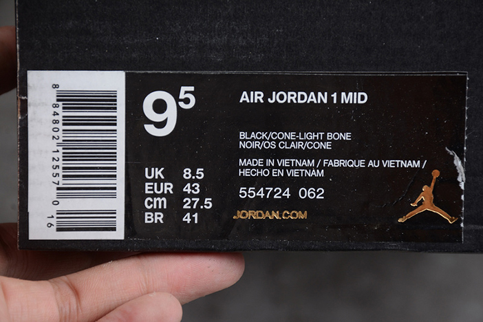 Air Jordan 1 Mid Black Orange 554724-062