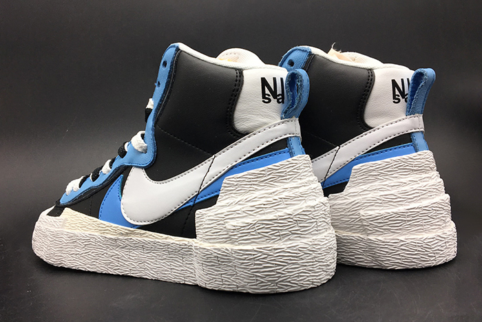 NIKE BLAZER HIGH SACAI WHITE BLACK LEGEND BLUE - BV0072-001