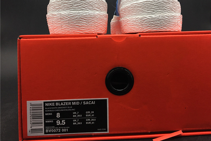 NIKE BLAZER HIGH SACAI WHITE BLACK LEGEND BLUE - BV0072-001